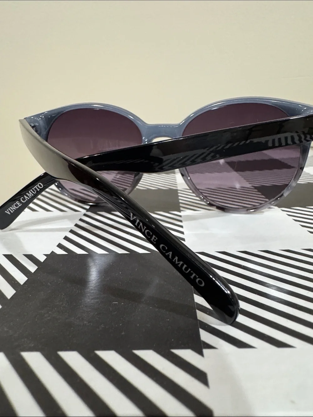 Vince Camuto Black Frame Sunglasses with Dark Purple Lenses